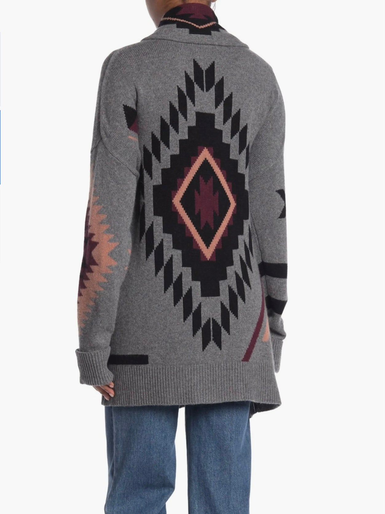 360 Cashmere Helen Boho Print Wool & Cashmere Blend Cardigan, Medium