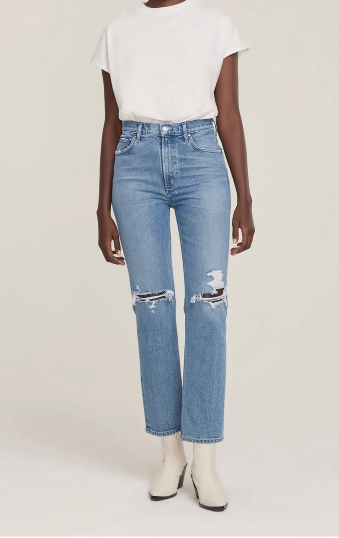 AGOLDE Wilder MidRise Straight Jean in Whiplash, Size 25
