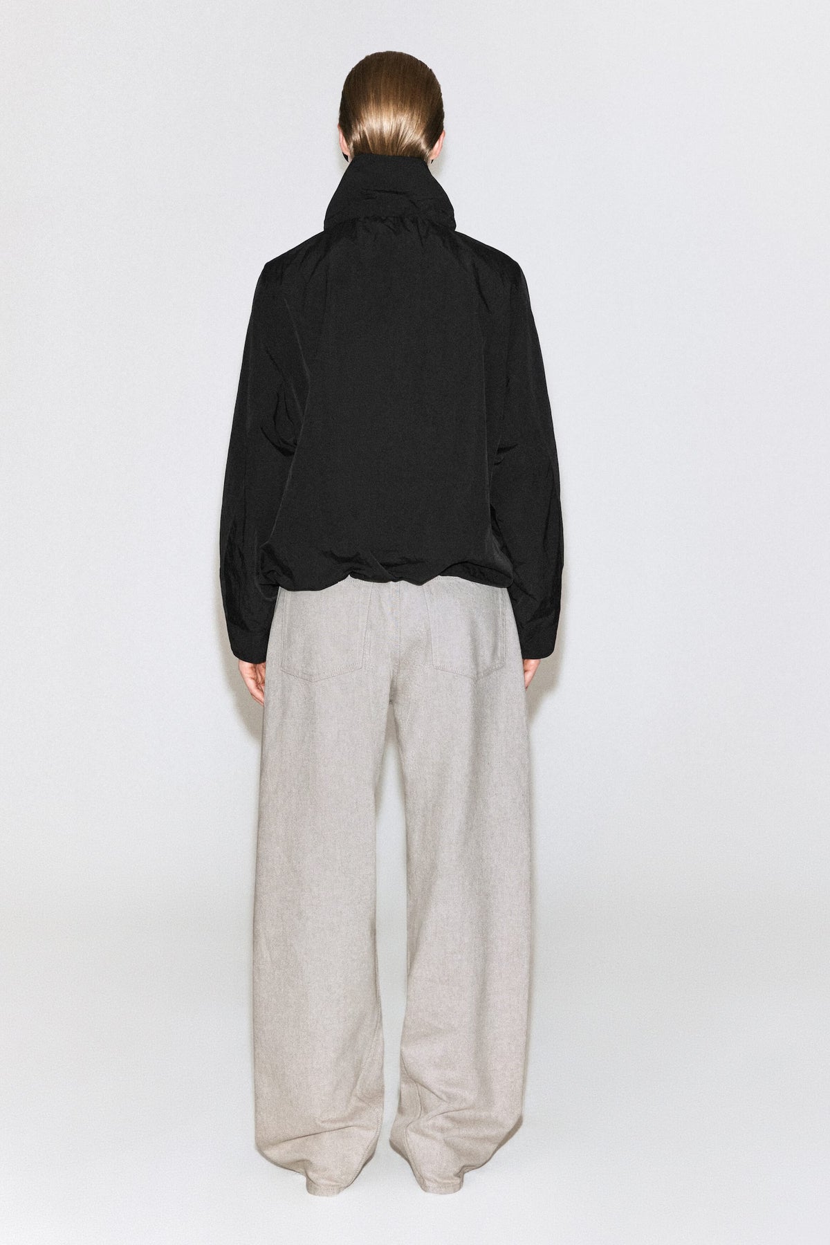 COS NYLON FUNNEL-NECK JACKET, SMALL