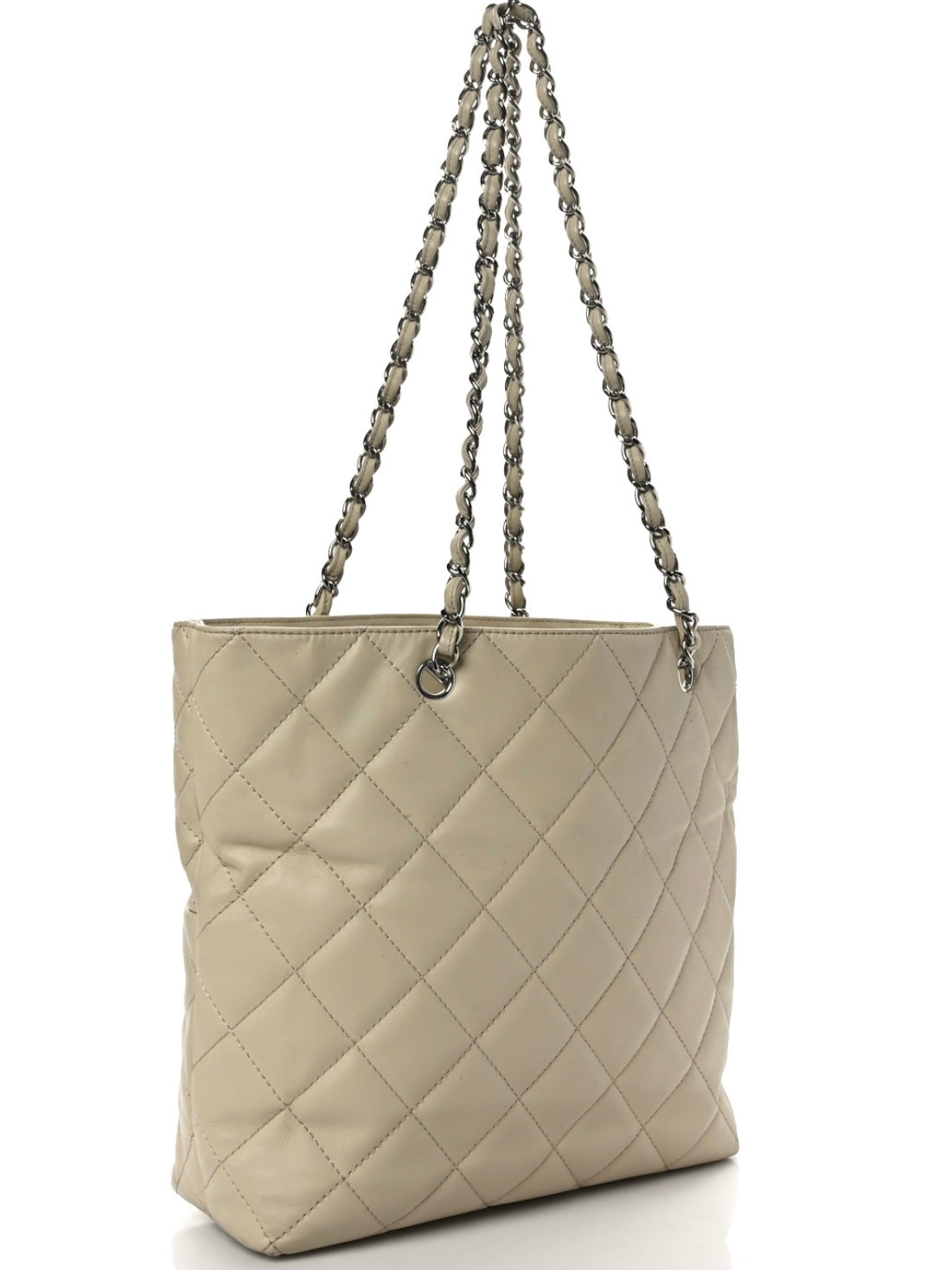 CHANEL Calfskin Quilted In the Business North South Tote Ivory