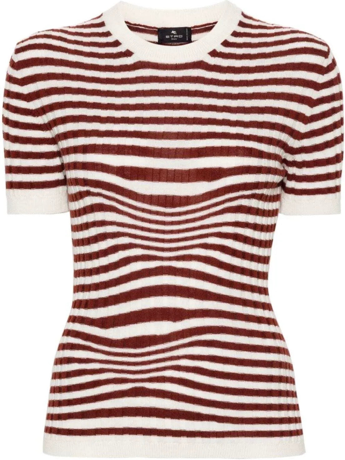 ETRO Striped Ribbed Knit Top, SIZE 40