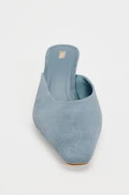 Zara blue gray suede mules, size 7.5