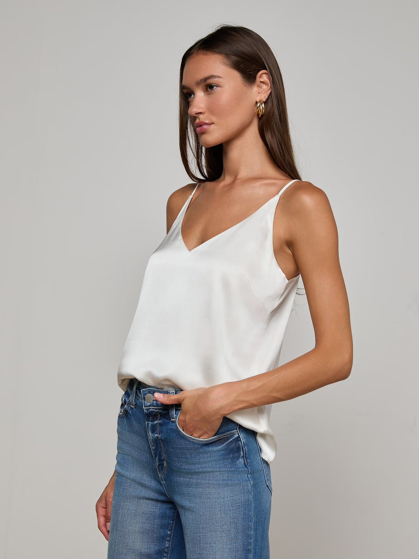 L’AGENCE Gabriella Silk Camisole, XSMALL