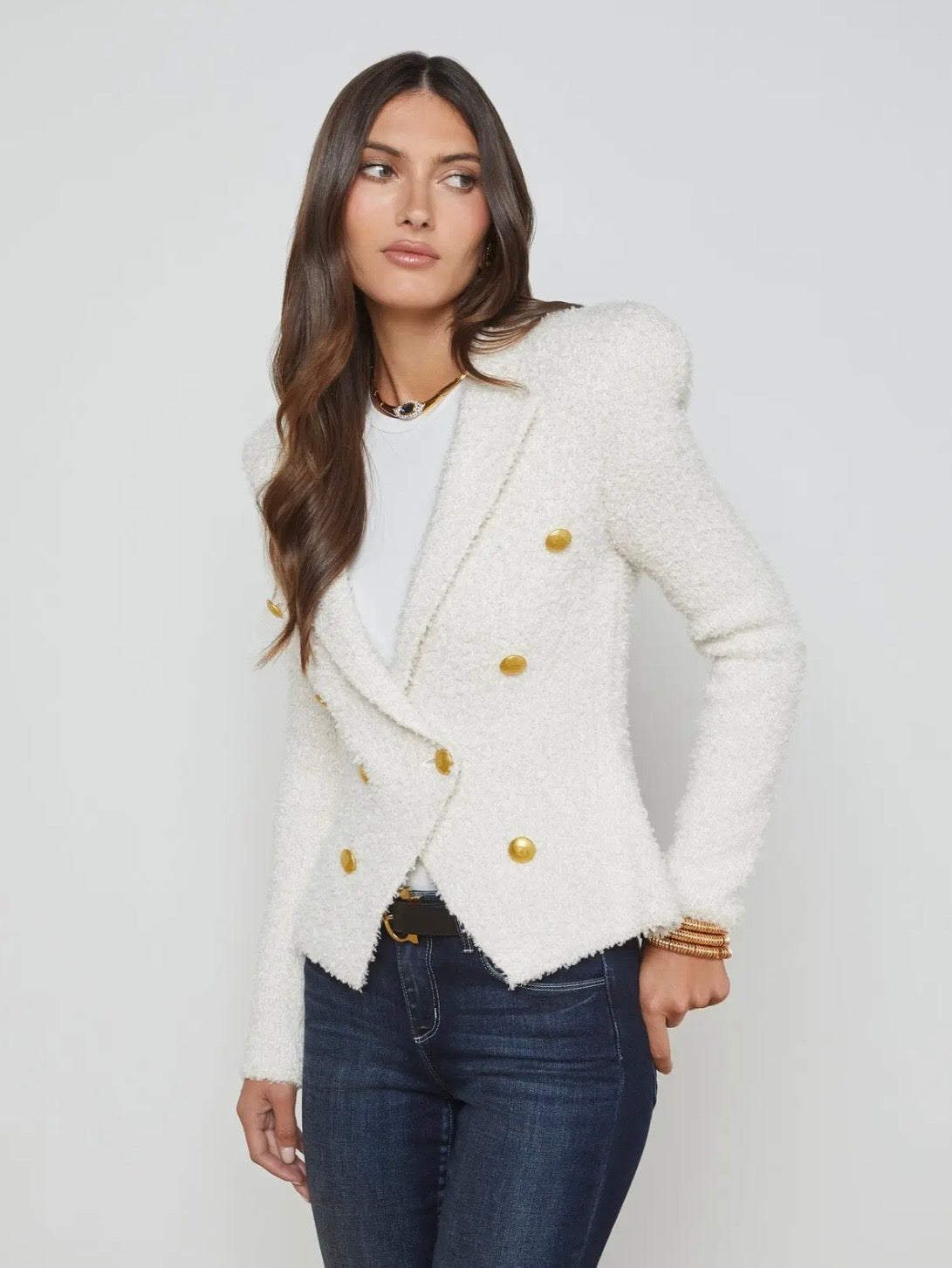 L'AGENCE Bethany Knit Blazer, XSMALL