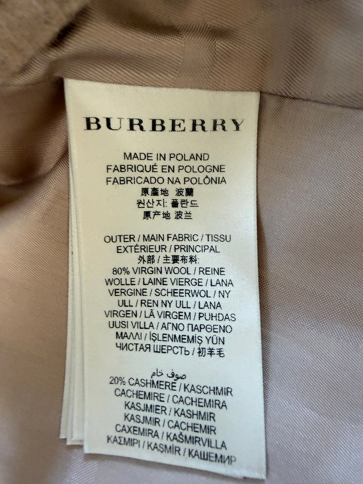 Burberry Midlength Wool
Cashmere Detachable Fur Collar Trench Coat, Size 8