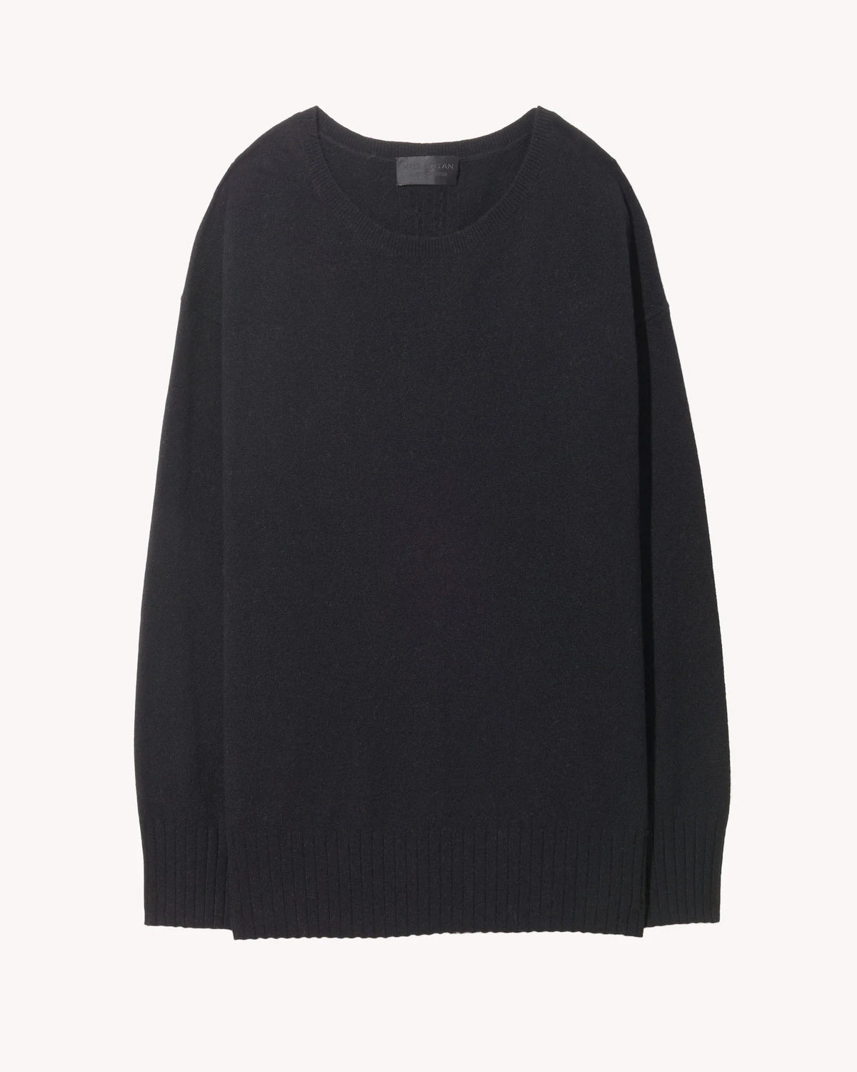 NILI LOTAN black Cashmere Boyfriend Sweater, Small (oversized)