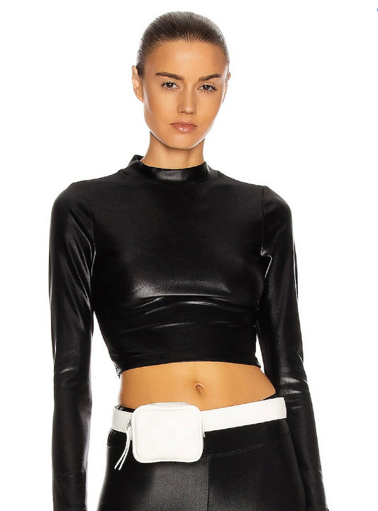 KORAL Luca Infinity Long Sleeve Crop Top, SMALL