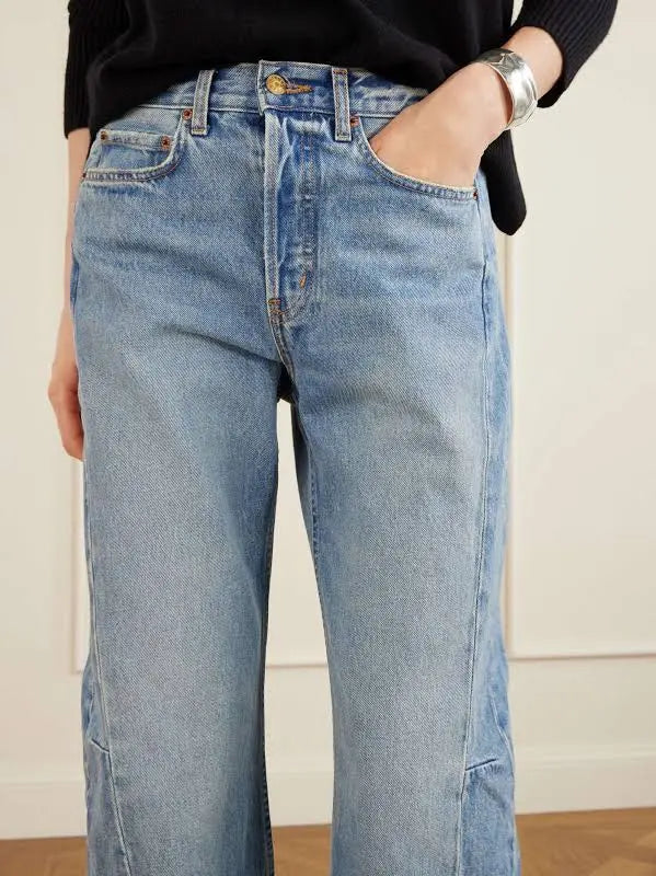 B SIDES
Slim Lasso mid-rise wide-leg-jeans, SIZE 25