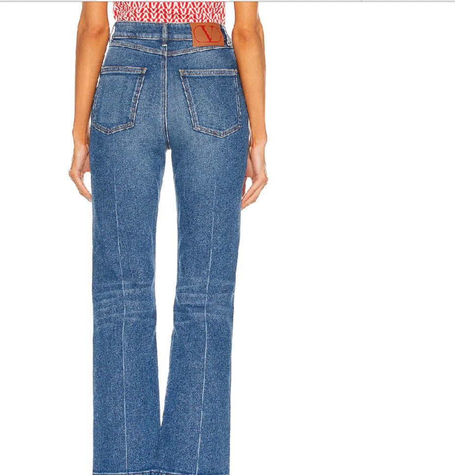 VALENTINO BELTED FLARE JEAN, SIZE 26