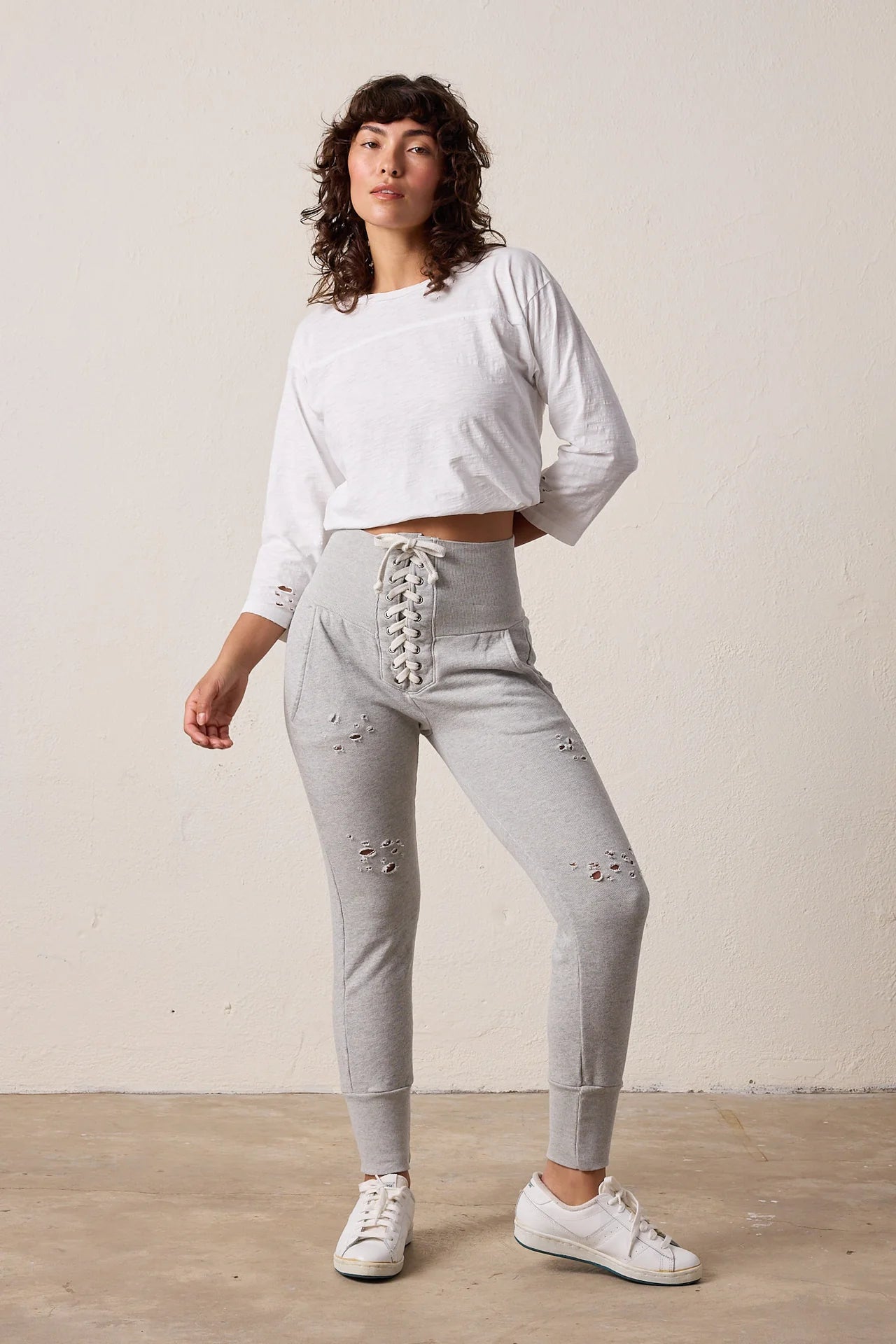 NSF Maren Sweatpants in Vintage Heather Gray, Medium