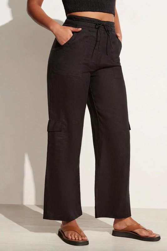 FAITHFULL THE BRAND
Relais Linen Cargo Pants, SIZE 4