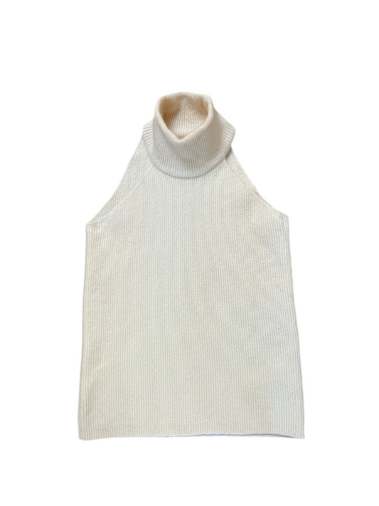 Jacquemus ecru wool high neck sleeveless sweater, Size FR 36