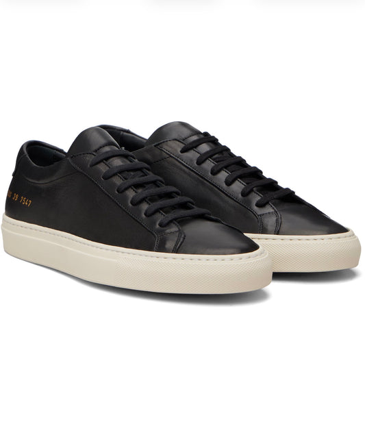 COMMON PROJECTS NEW IN BOX Black Achilles Sneakers, Size 40
