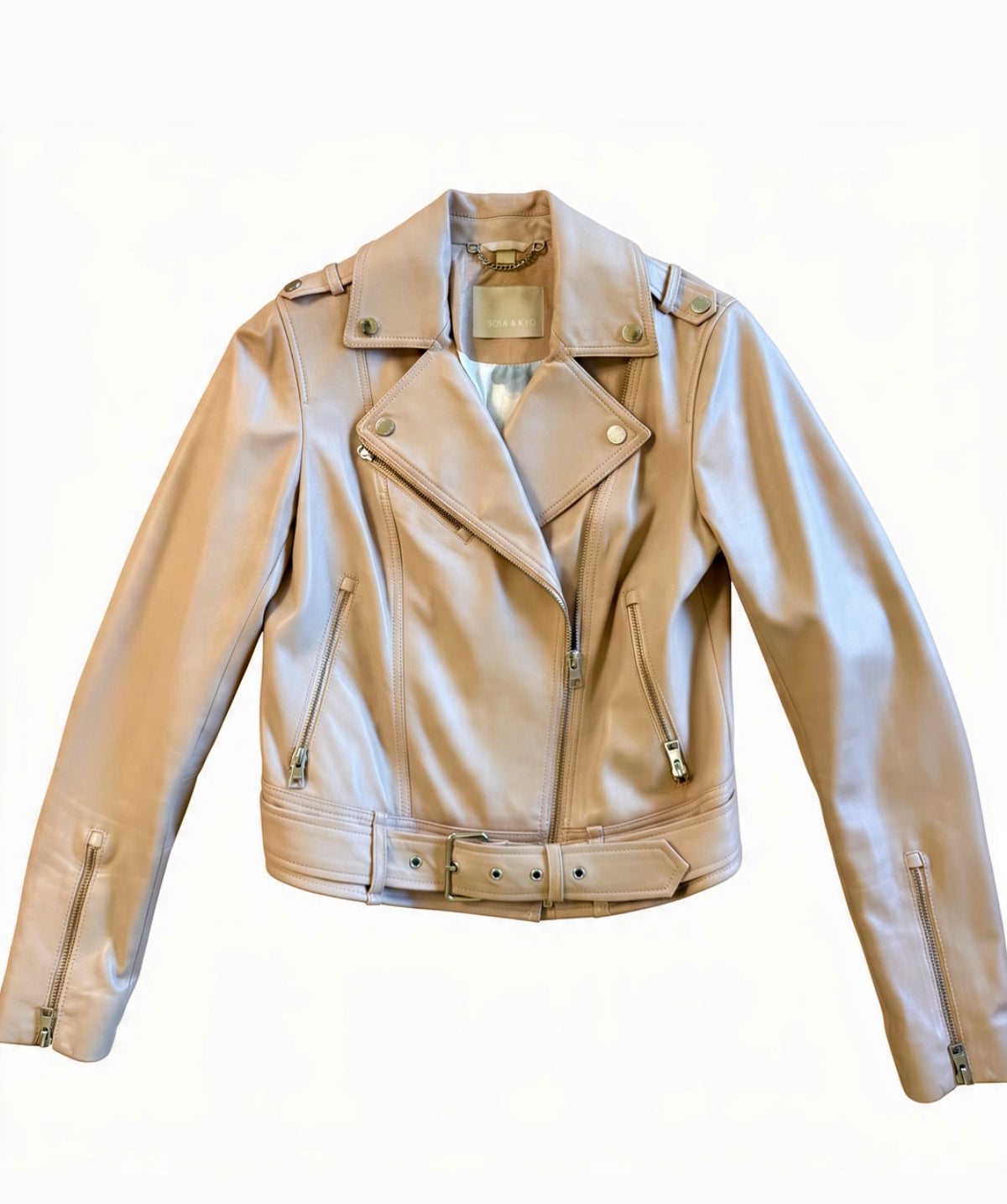 Soia & Kyo Lamb Leather Biker Jacket, XSMALL