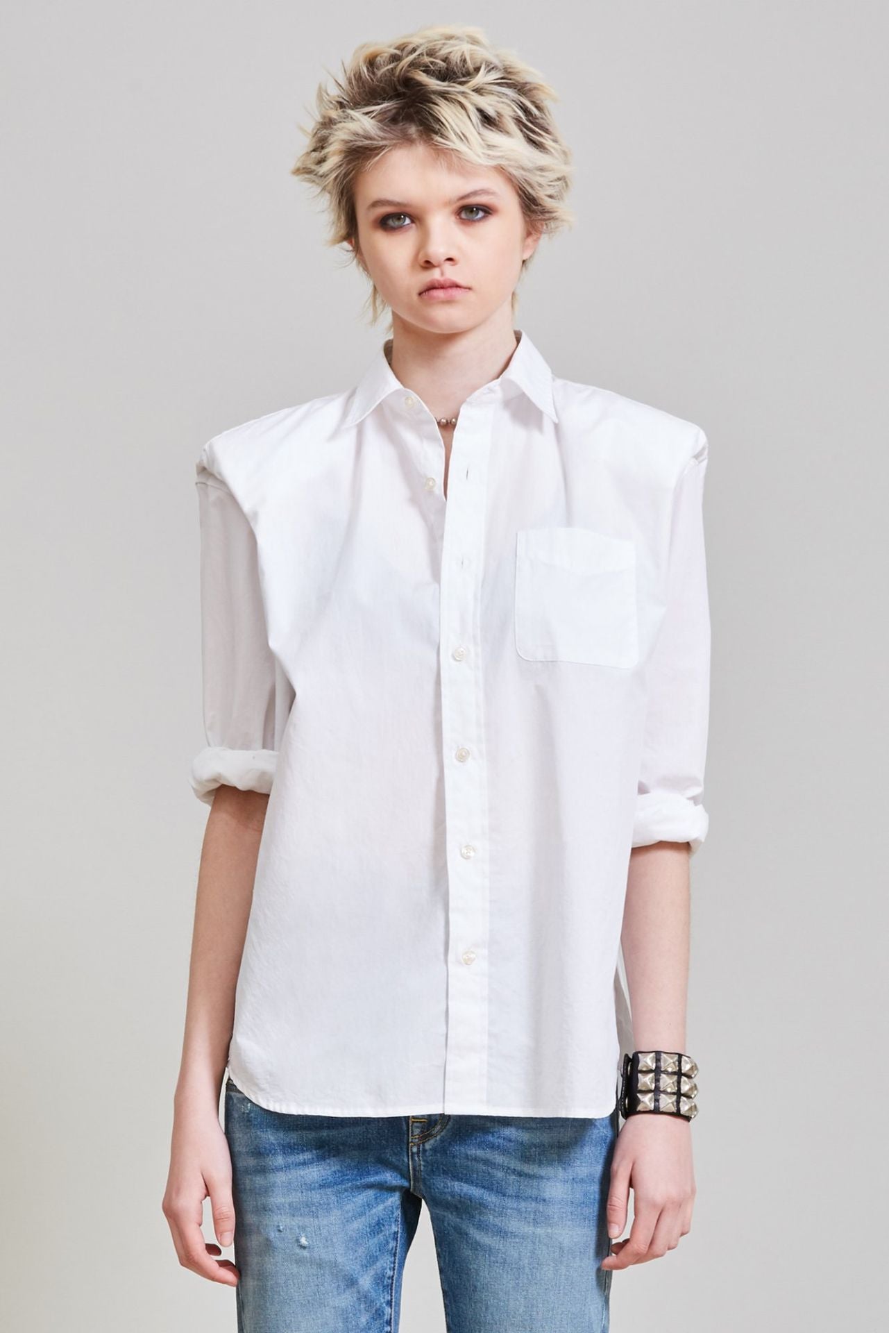 R13 Folded Shoulder Shirt, XSMALL