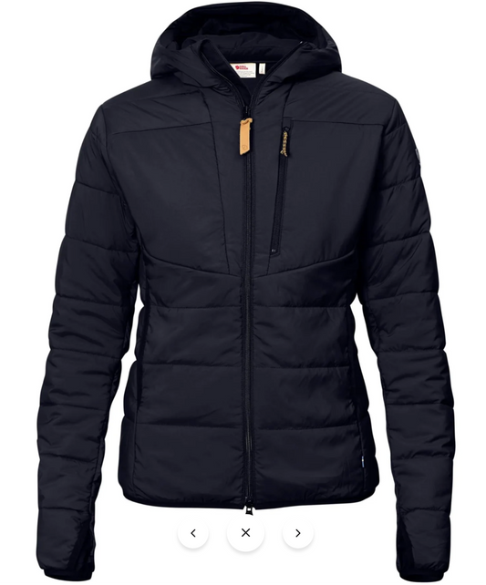 Fjall Raven keb padded hoodie women's black down coat, xsmall