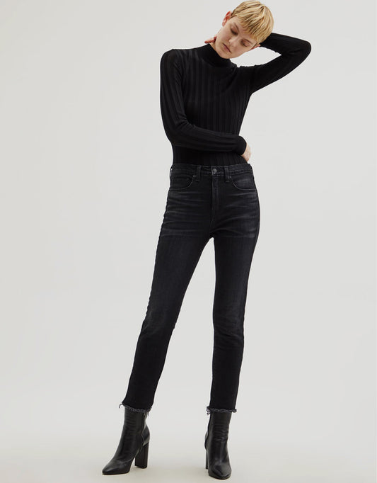NILI LOTAN June High Neck Ribbed Merino Wool-blend Sweater, MEDIUM