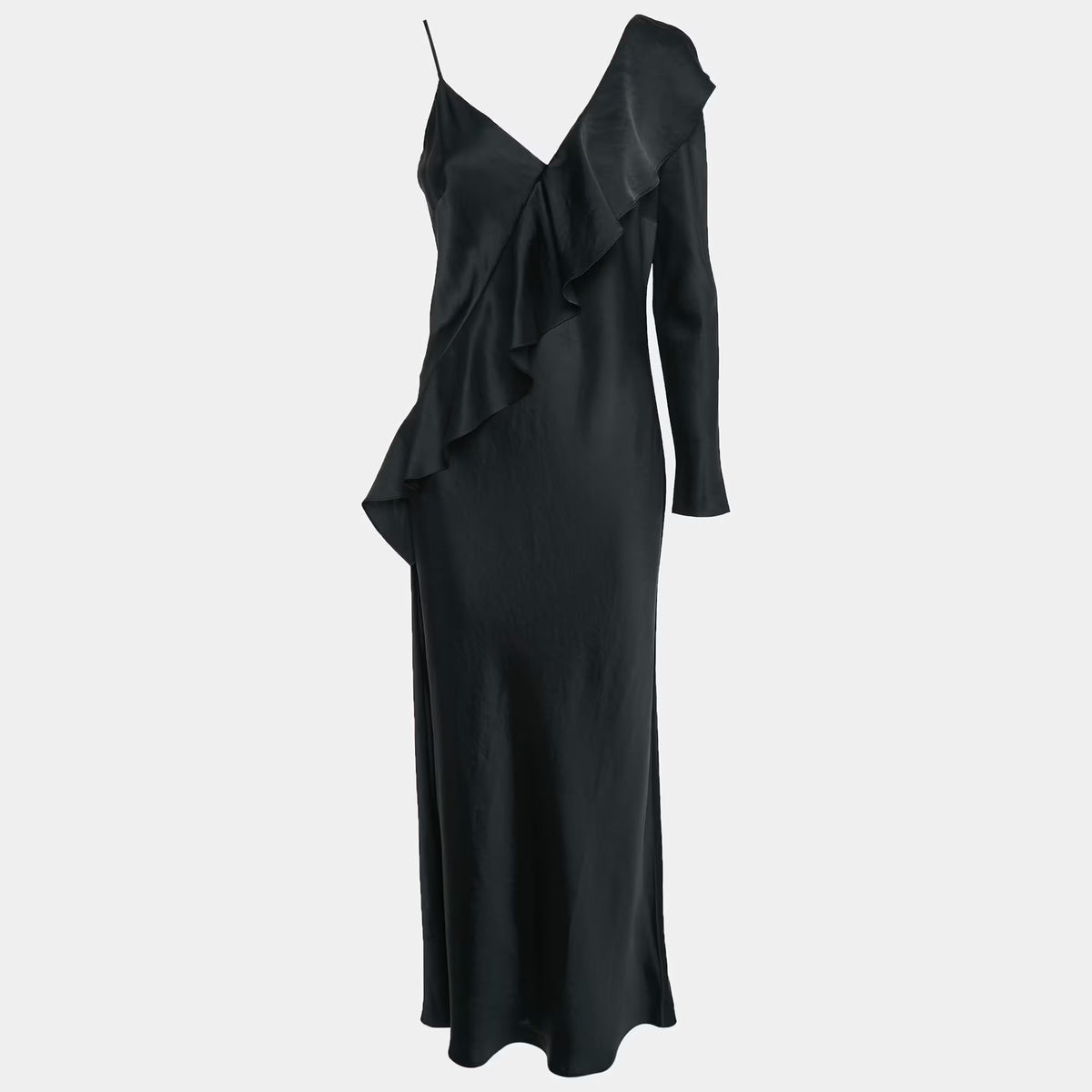 DIANE VON FURSTENBERG
Satin Ruffled Dress, Size 6