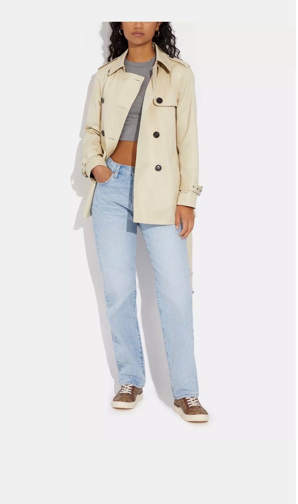 Coach Solid Short Trench Bone,  Large