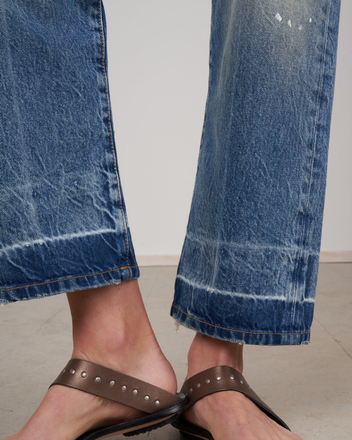 R13 BOYFRIEND JEAN JASPER, W LET DOWN HEM ,SIZE 27 (FITS 28)