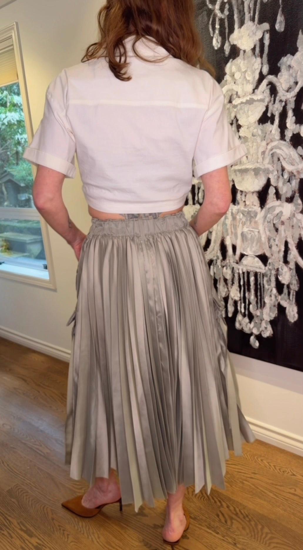 SACAI Pleated midi skirt, SIZE 1