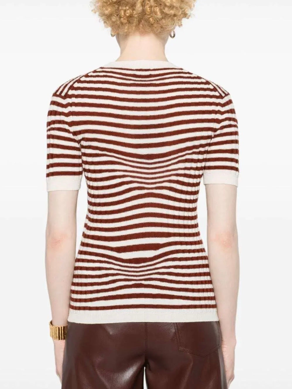 ETRO Striped Ribbed Knit Top, SIZE 40