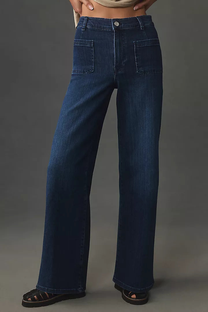 FRAME Le Slim Palazzo High-Rise Wide-Leg Jeans, Size 27