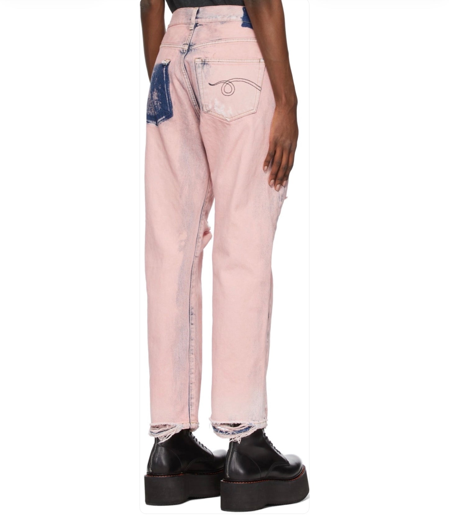 R13 Cross Over Straight, faded, pink,  Size 27