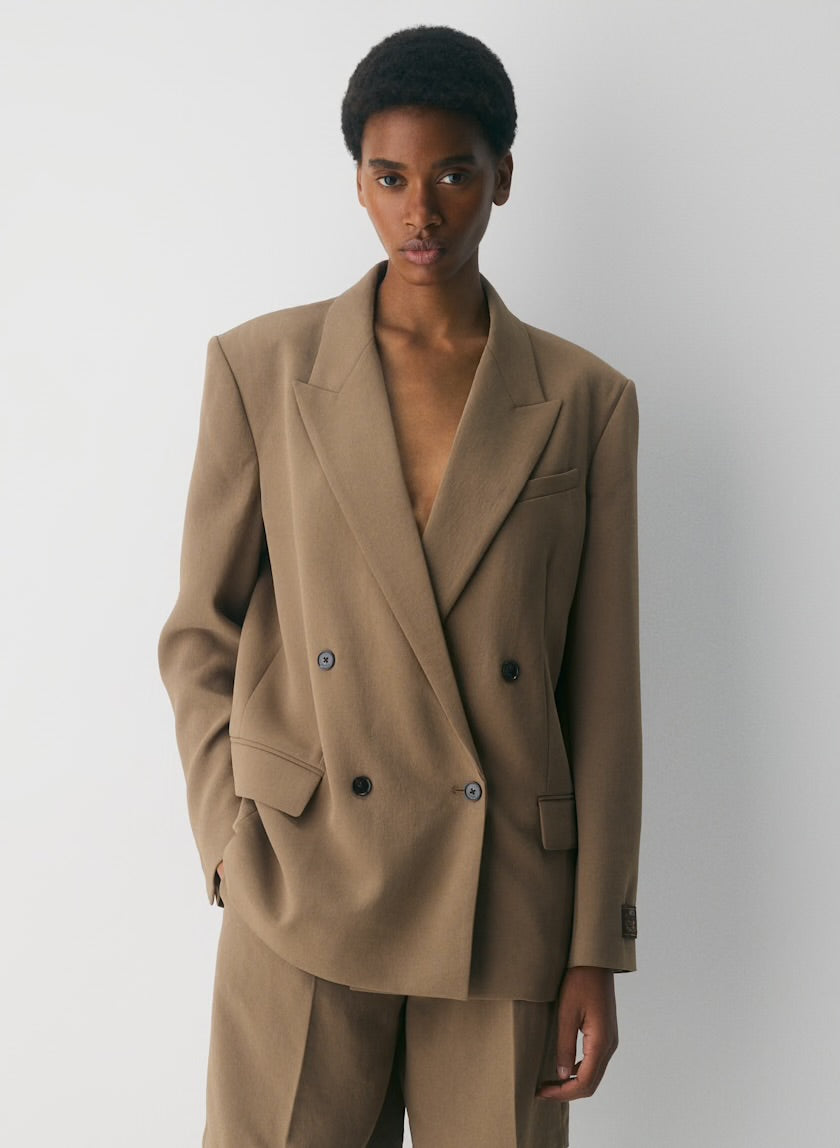 Aritzia Garret Blazer - Crepette Folio Taupe, XSMALL (Oversized)