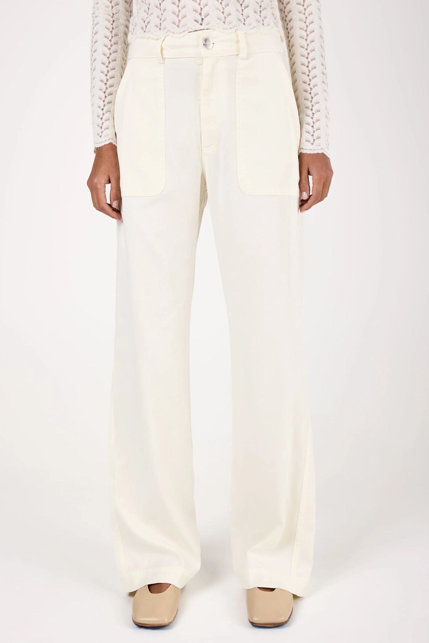SABLYN Jolene Full-Length Utility Pant in Gardenia, Small Size 26/27