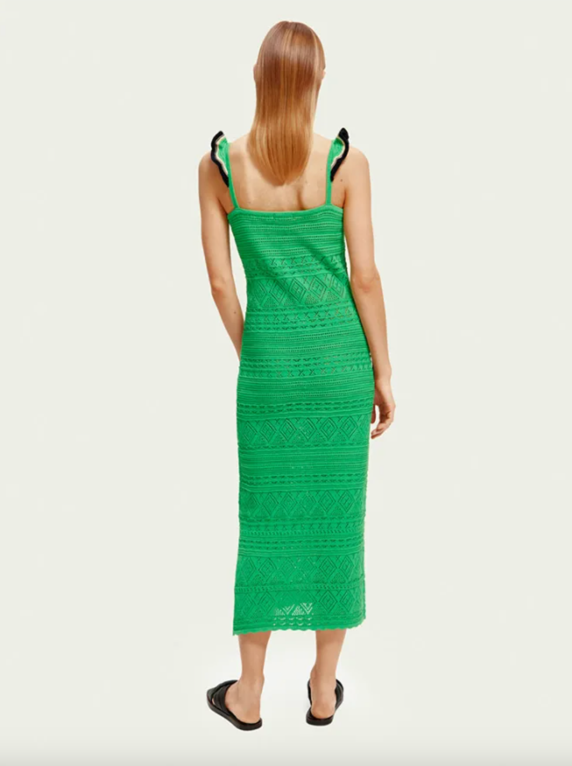 Scotch & Soda Pointelle Midi Dress – Bright Parakeet, XSMALL