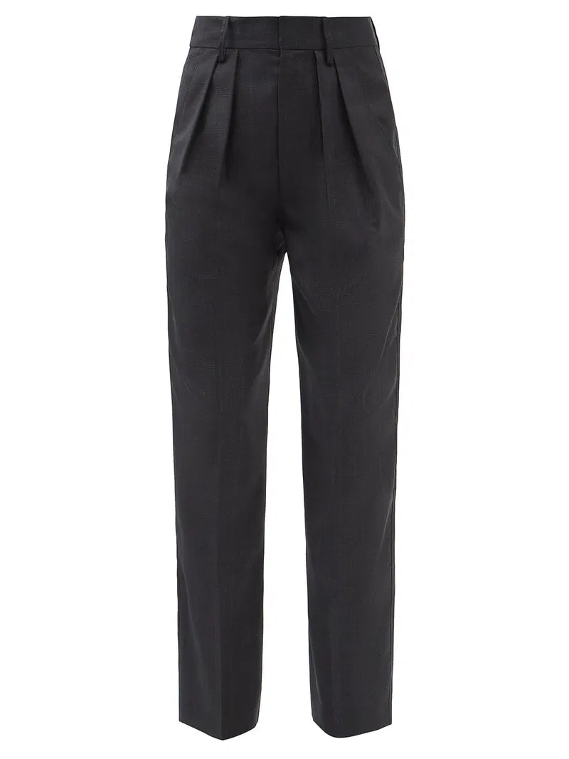 ISABEL ÉTOILE MARANT
Nafy High-Rise Prince Of Wales-Check Wool Trousers, SIZE 42