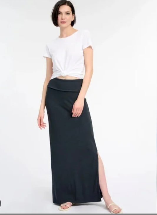 Splendid black Modal Foldover Maxi Skirt, Medium