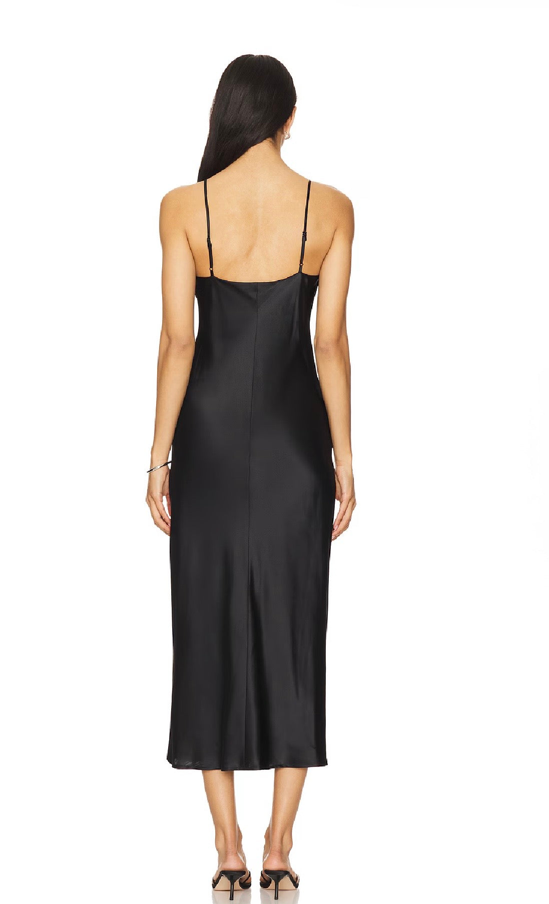 L’AGENCE Black Silk Slip Dress, size 2