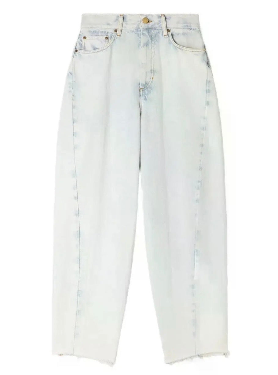 SANDRO Faded Barrel Cotton Jeans, Size 36