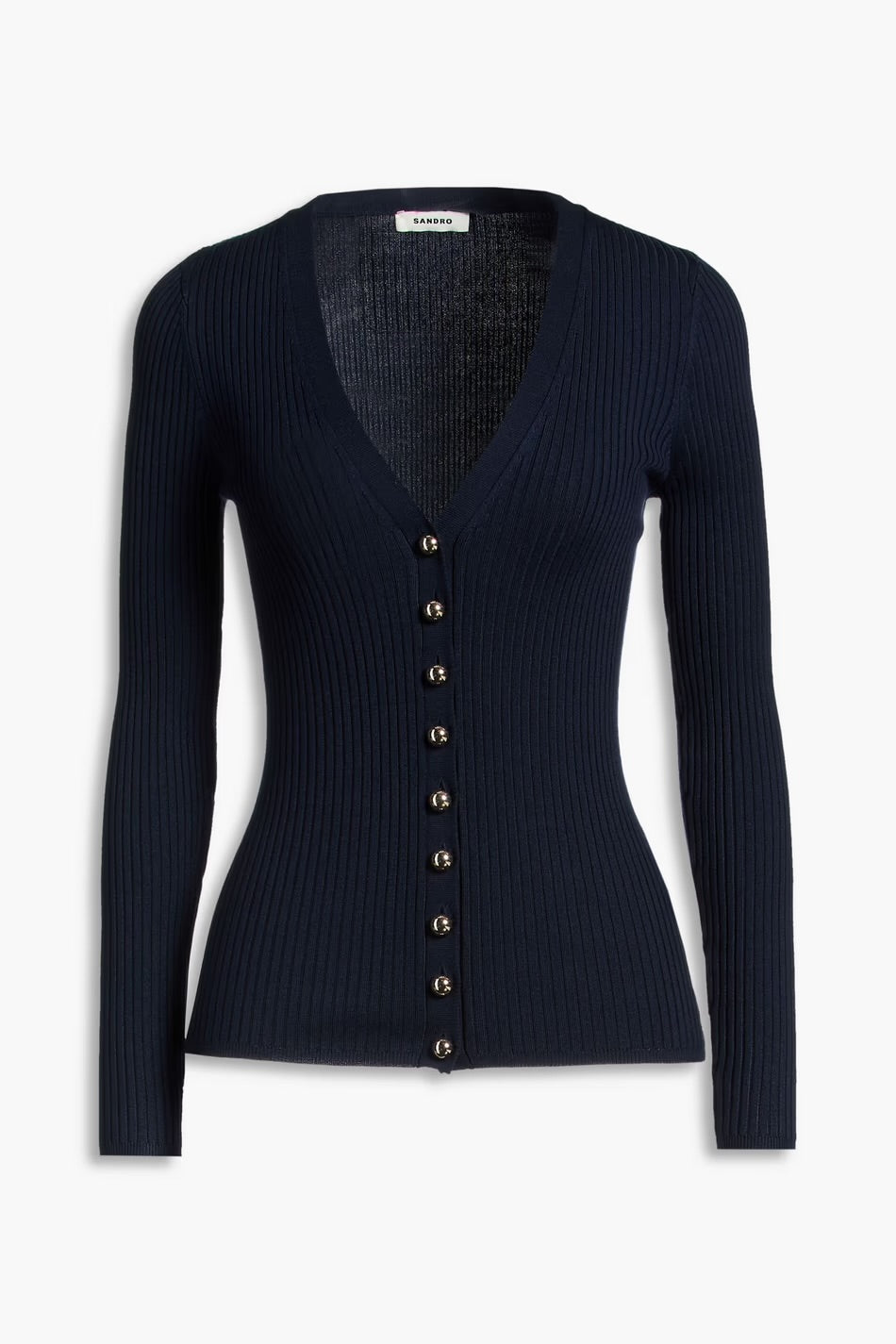 SANDRO Ribbed-knit cardigan, Small