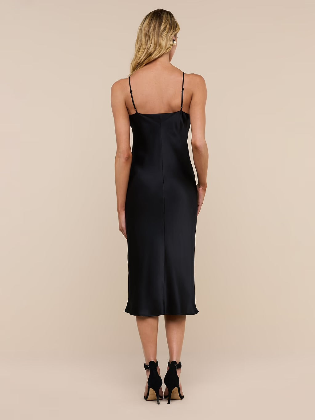 L’Agence Black Silk Slip Dress, size 2