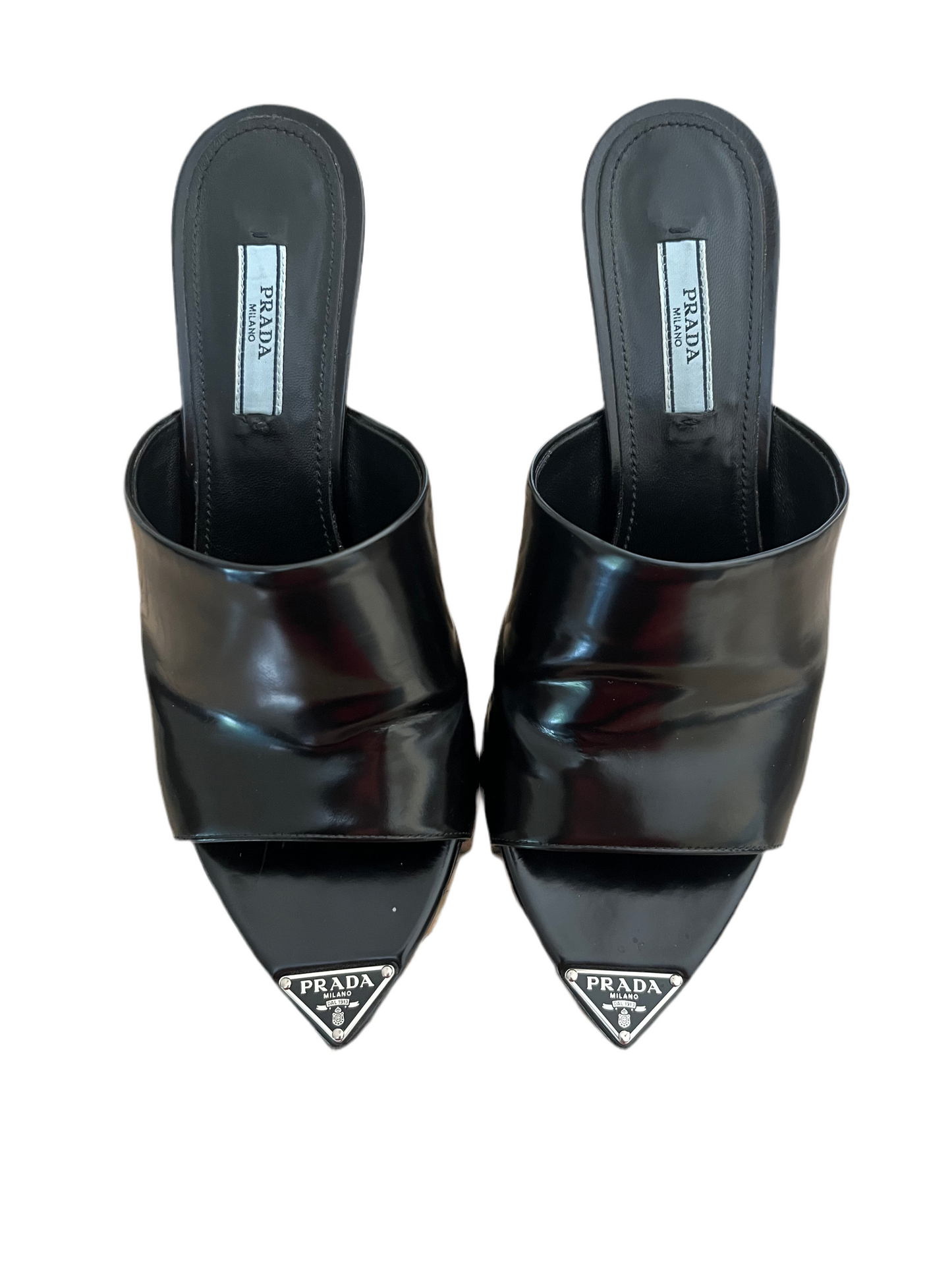 PRADA Brushed leather sandals Calzature Donna mules, size 8.5