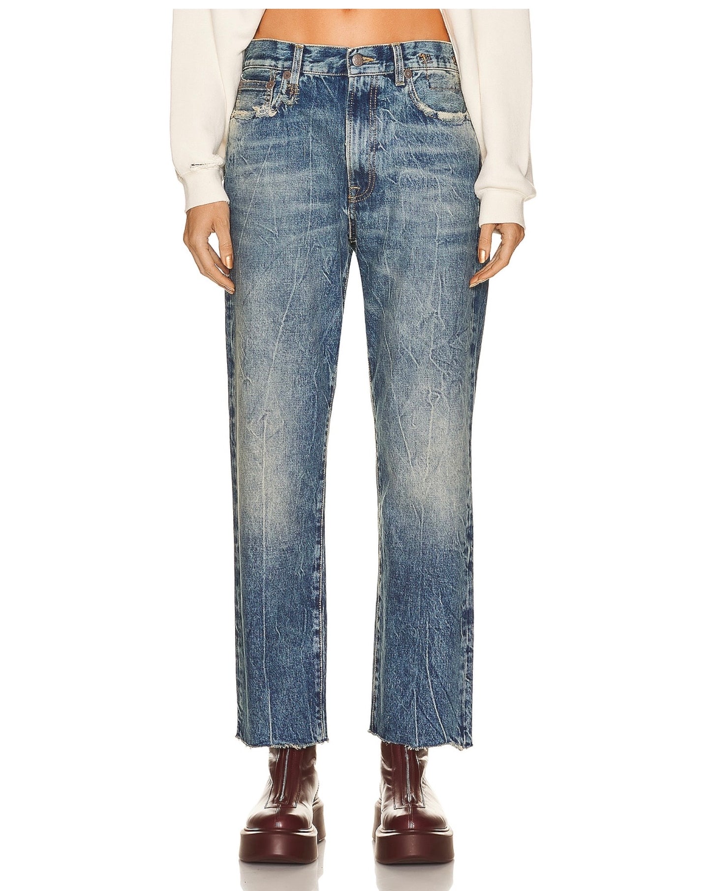 R13 BOYFRIEND JEAN - DIRTY KELLY, SIZE 27 (FIT 28)