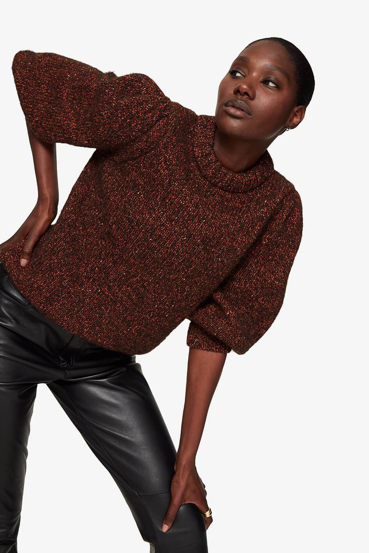 ANINE BING Rosalind Sweater in Brown, Medium