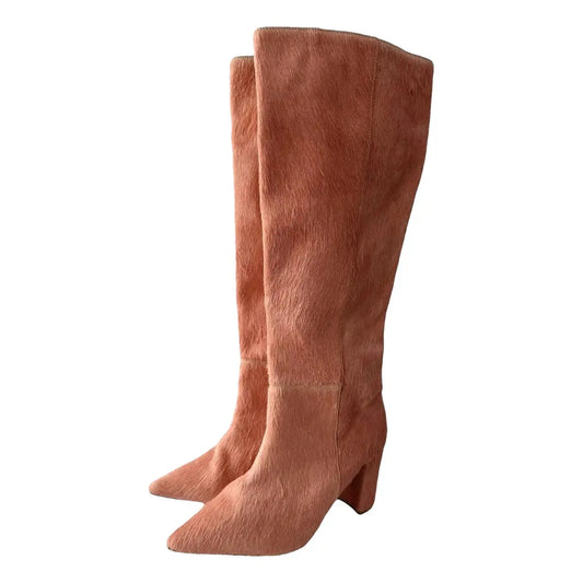 Ulla Johnson's Jerri boots in Pink Pony Fur,Size 38 EU