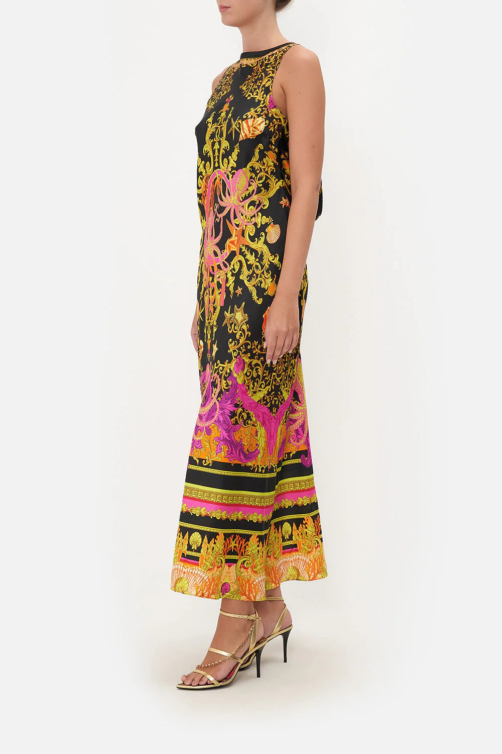 CAMILLA Bias Slip With Draped Back Octopia, SMALL