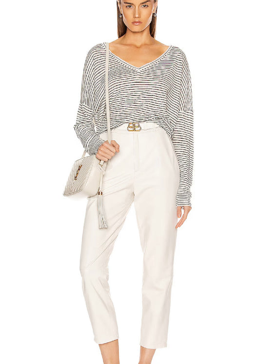 NILI LOTAN Maggie Linen Sweater, XSMALL (oversized fits, SMALL/MEDIUM