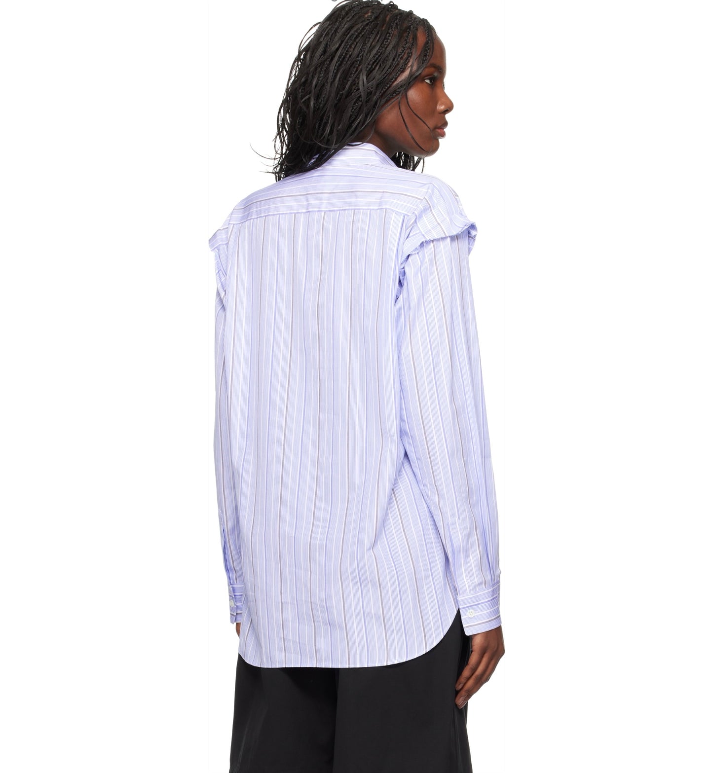 Comme des Garçons Shirt Blue Stripe Poplin Shirt, XSMALL