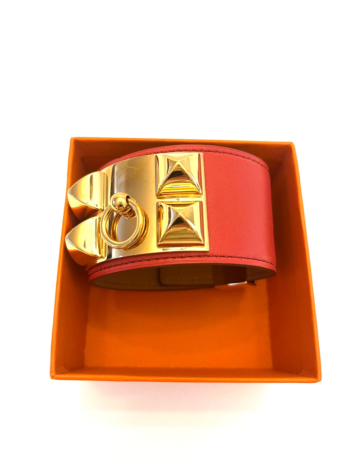 Hermès Leather Collier De Chien Wrap Bracelet
