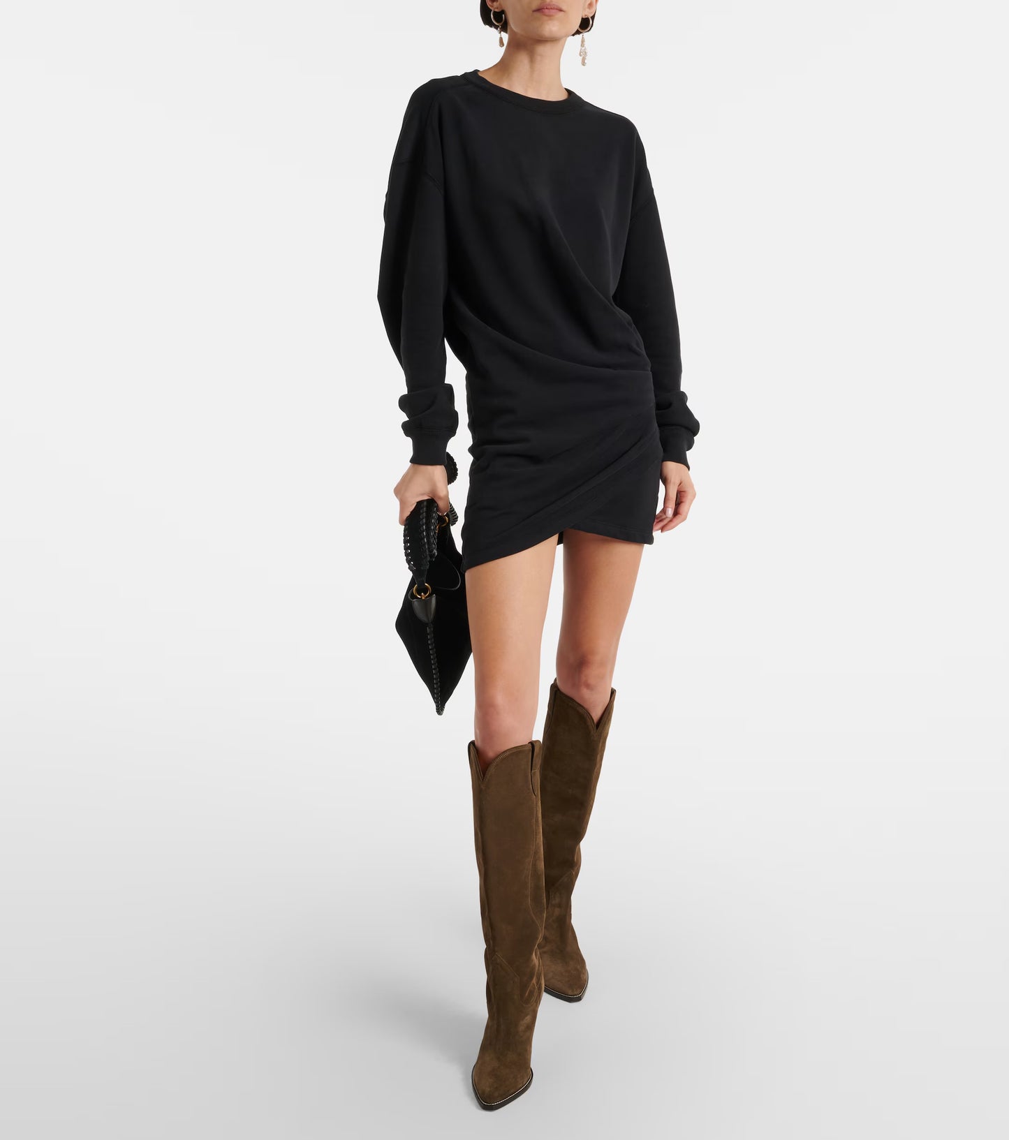 ISABEL MARANT ETOILE
Pipper cotton jersey sweatshirt dress, SIZE 34