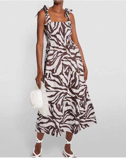 FAITHFULL THE BRAND
Rianne Midi Dress in Linen, SIZE 10