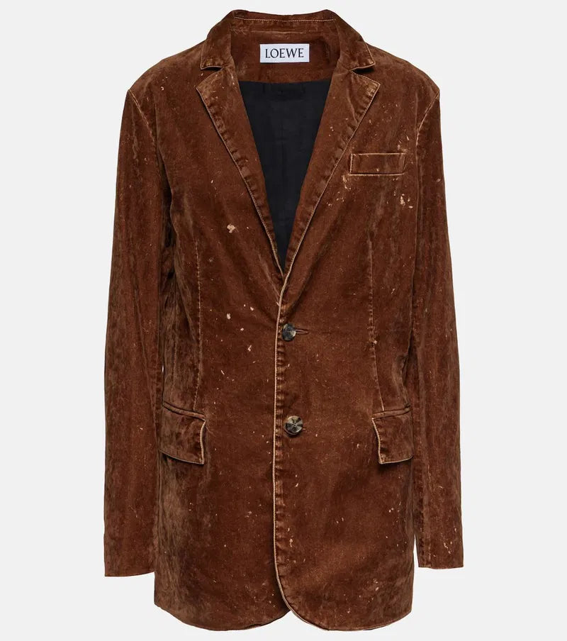 Loewe Distressed denim blazer, Size 38