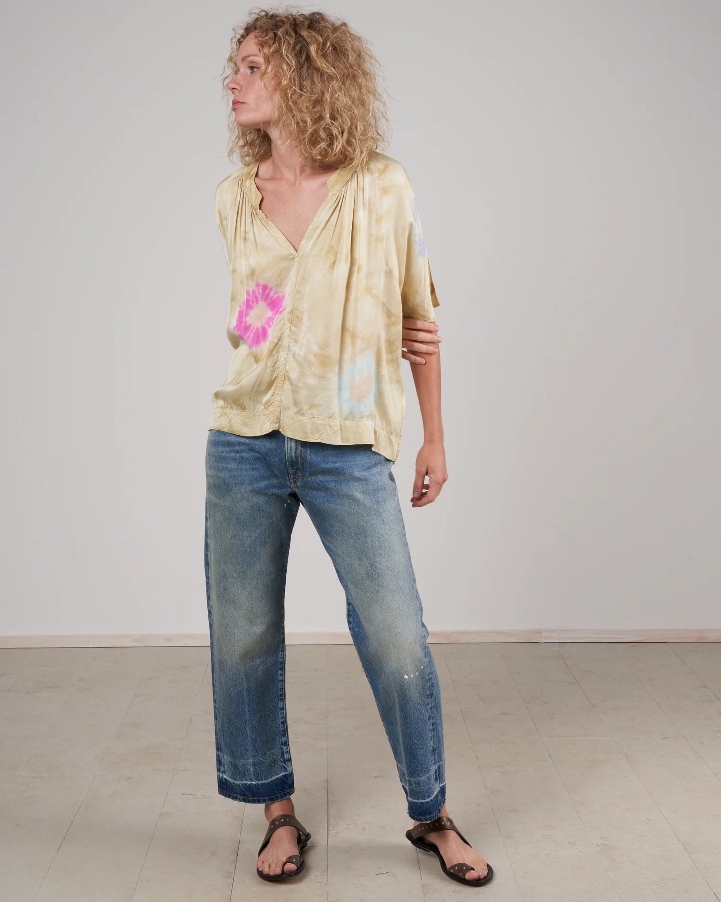 R13 BOYFRIEND JEAN JASPER, W LET DOWN HEM ,SIZE 27 (FITS 28)