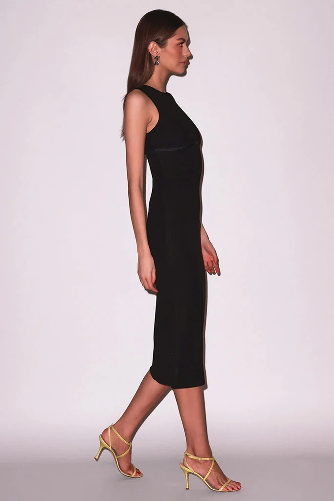 Fleur du Mal - Hourglass Rib Midi Dress - Black, Small